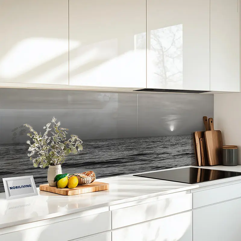 Küchenrückwand Echtglasoptik Profiline Meer Sonnenuntergang 382 schwarz-weiß