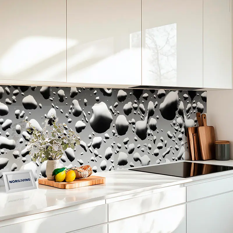 Küchenrückwand Echtglasoptik Profiline Wasser Tropfen monochrom 916