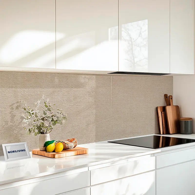 Küchenrückwand Echtglasoptik Profiline Stoffoptik beige 526