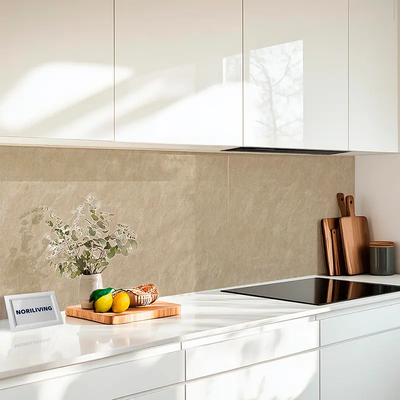 Küchenrückwand Echtglasoptik Profiline beiger Stein-Textur Hintergrund 523