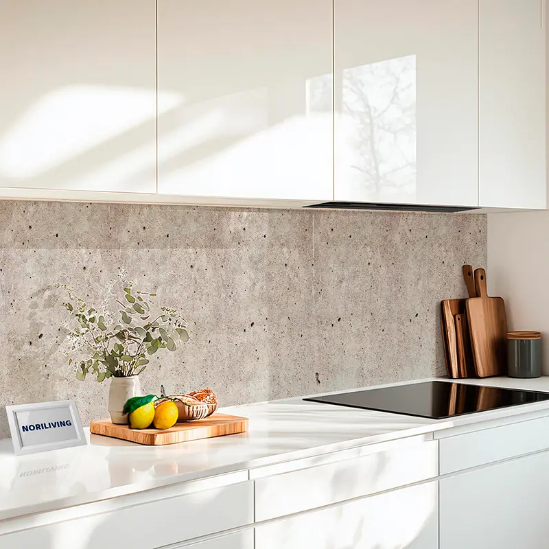 Küchenrückwand Echtglasoptik Profiline beige-rötliche Zementputz-Wand 586