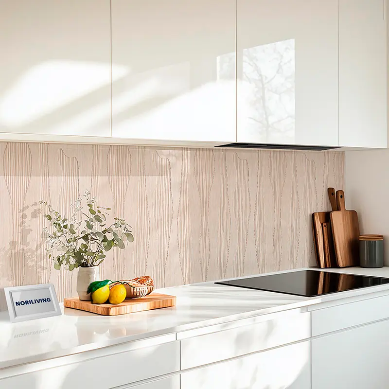 Küchenrückwand Echtglasoptik Profiline Holz mit Struktur beige 576