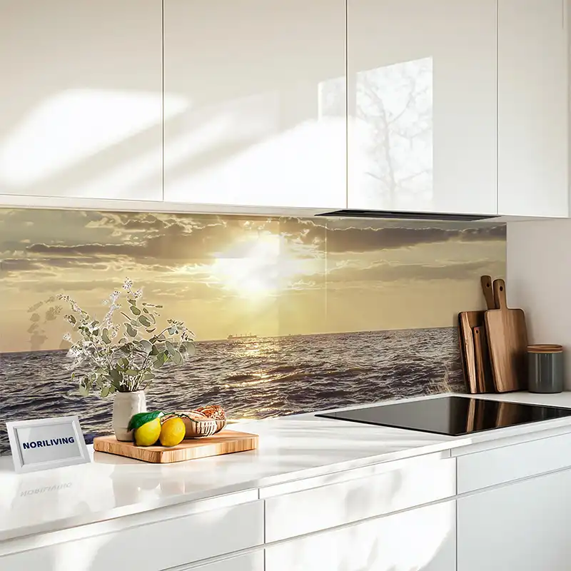 Küchenrückwand Echtglasoptik Profiline Sonnenuntergang am Meer 859
