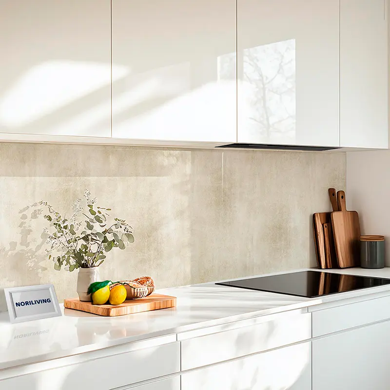 Küchenrückwand Echtglasoptik Profiline verkratzte Steinmauer beige 283