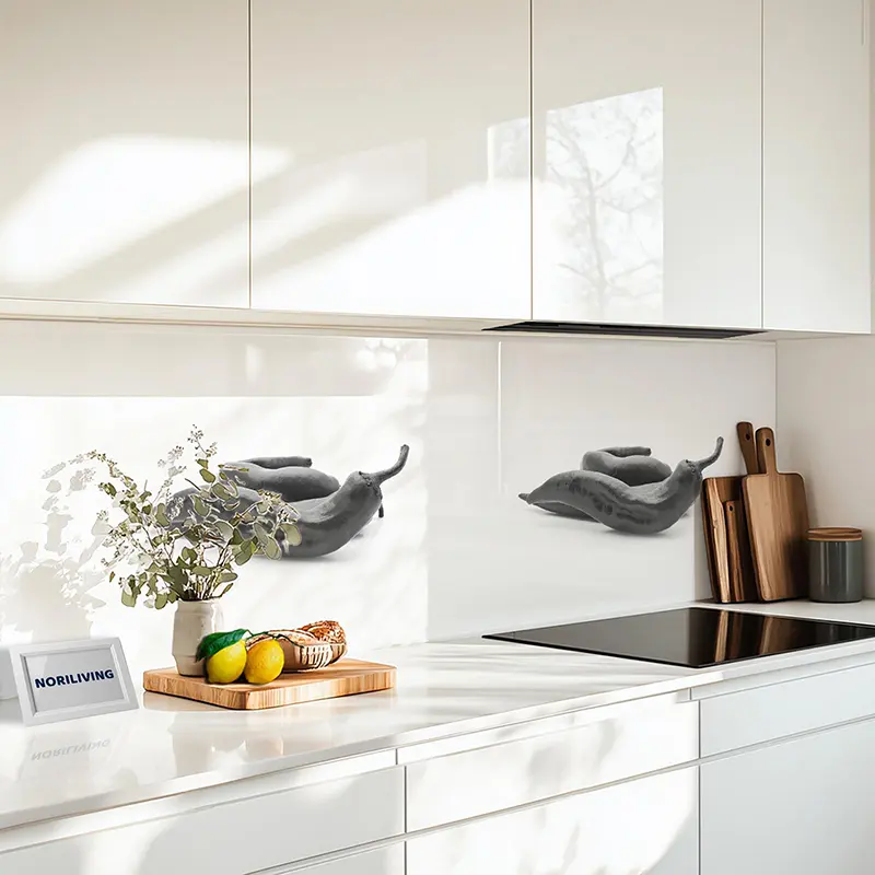 Küchenrückwand Echtglasoptik Profiline Chilischoten 020 schwarz-weiß